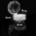 boîte bijoux transparente facettée moderne adhésif poudre blanche rouge noire élégante internes