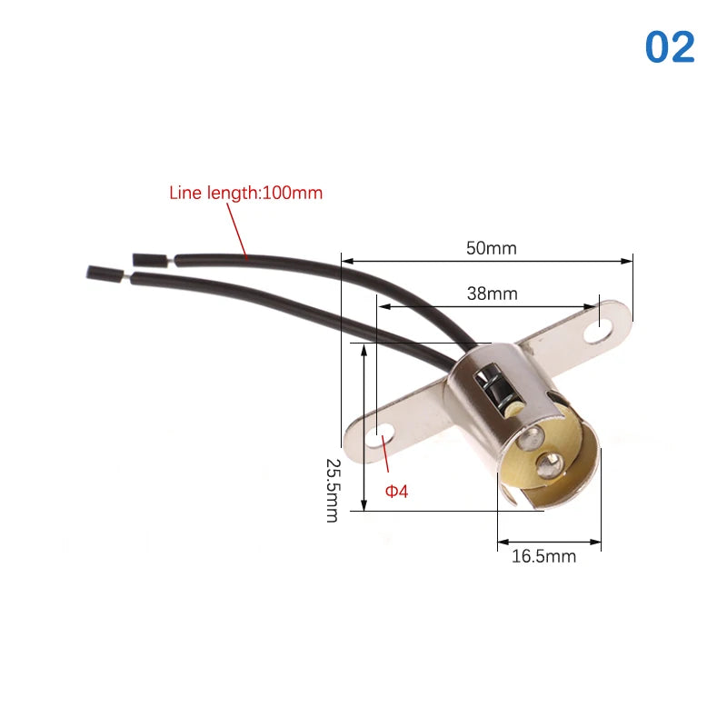 support lampe métal argenté noir industrielle fil électrique douille lampe fixations trou plaque métal