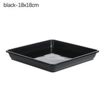 assiettes carrées modernes plastique opaque rouge noir blanc 12x12cm 15x15cm 18x18cm 22x22cm 25x25cm 30x30cm