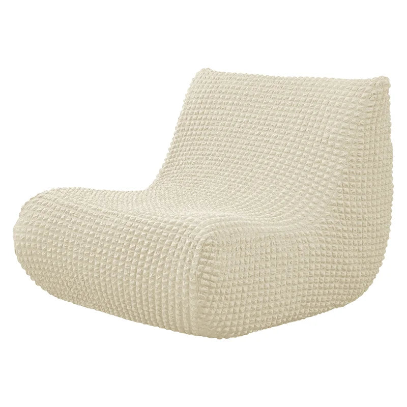 Housse fauteuil moderne crème texture relief lavable 30x60x70cm