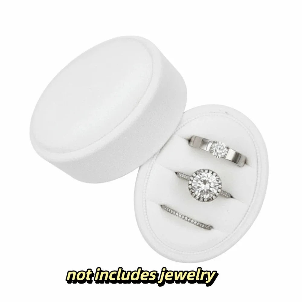 boîte bijoux velours classique blanc vert foncé deux trois compartiments élégante rangement anneaux