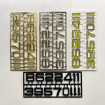plaque chiffres relief moderne noir doré vert blanc kit diy fixations maison horloge murale
