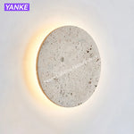 applique murale moderne bois beige texture granulaire led 4000k adhésive chambre salle manger