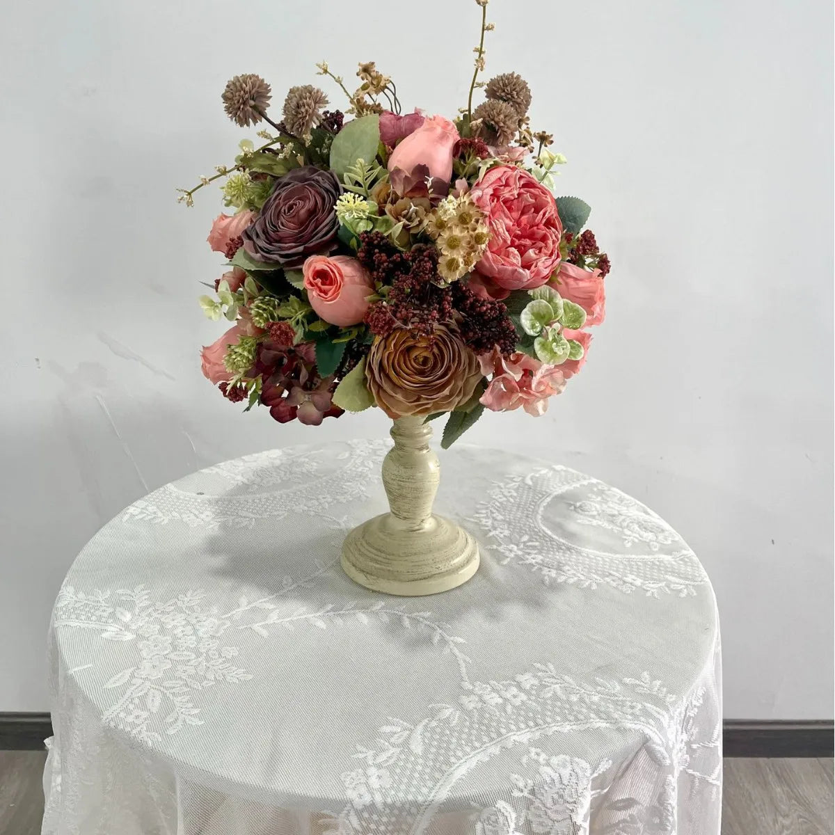 décoration intérieure bouquet fleurs artificielles rose classique élégant anniversaire baby shower mariage pendaison crémaillère