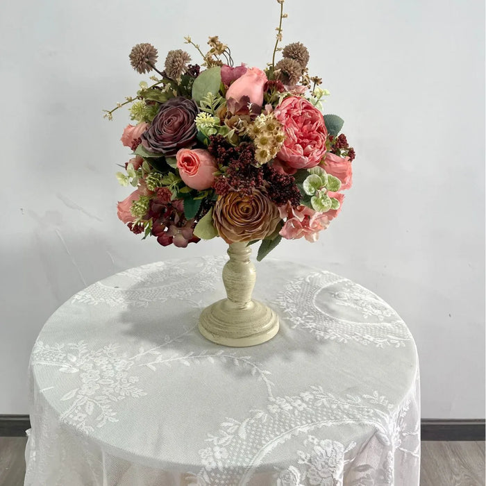 décoration intérieure bouquet fleurs artificielles rose classique élégant anniversaire baby shower mariage pendaison crémaillère