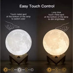 veilleuse lune led blanc moderne support bois chambre enfants lumière douce