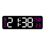 horloge numérique murale LED noir blanc température humidité semaine USB rechargeable moderne