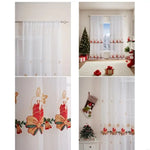 rideau blanc rouge décoration noël bougies cloches étoiles transparent festif intérieur