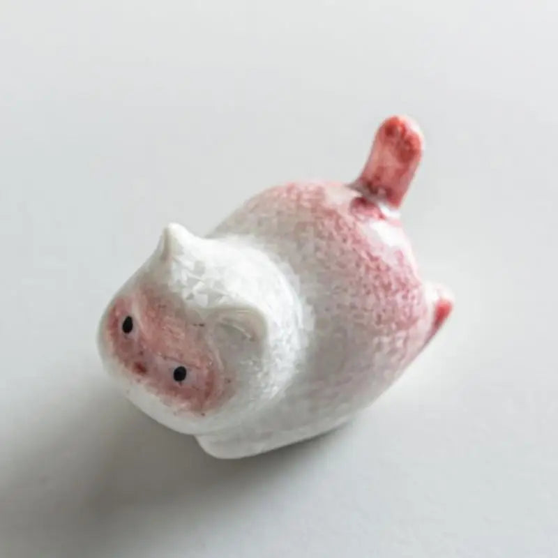 figurines chats blanc bleu rose vert floral modernes décoratives adhésives mignonnes
