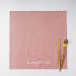 serviettes coton rose pâle minimaliste 40x40cm réutilisables table maison party