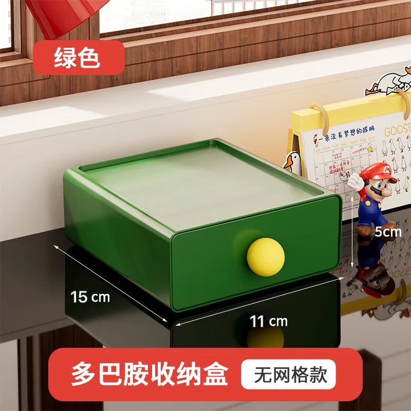 boîte rangement tiroirs couleur rouge verte blanche moderne minimaliste plastique poignées