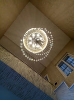 lustre moderne transparent cristal spirale élégant salle salon lumière designinox