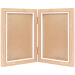 cadre photo pliable triple verre transparent charnières modernes noir bois clair minimaliste