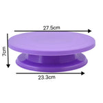 tourne gâteau moderne plateau plastique rose bleu violet blanc pâte décoration cake stand rotating