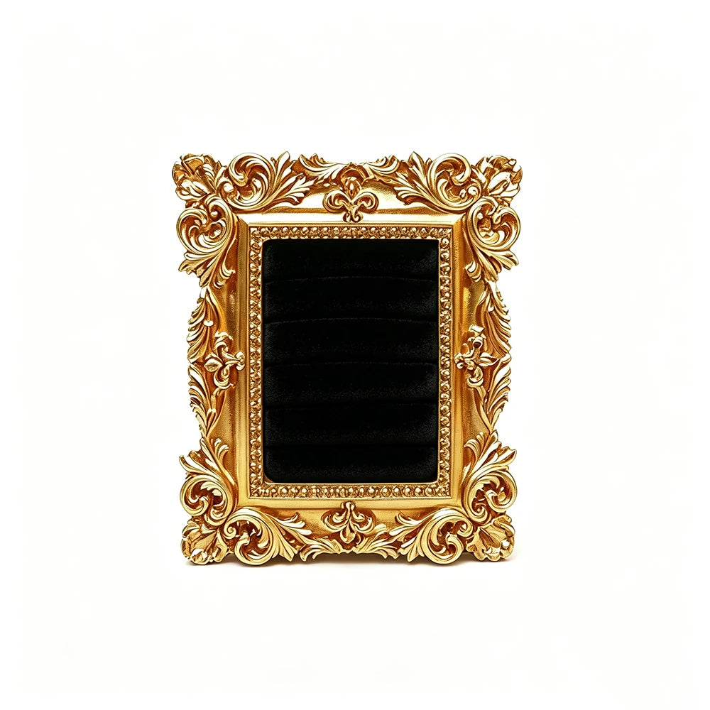 support bijoux or vert blanc ornements baroques velours classique baroque