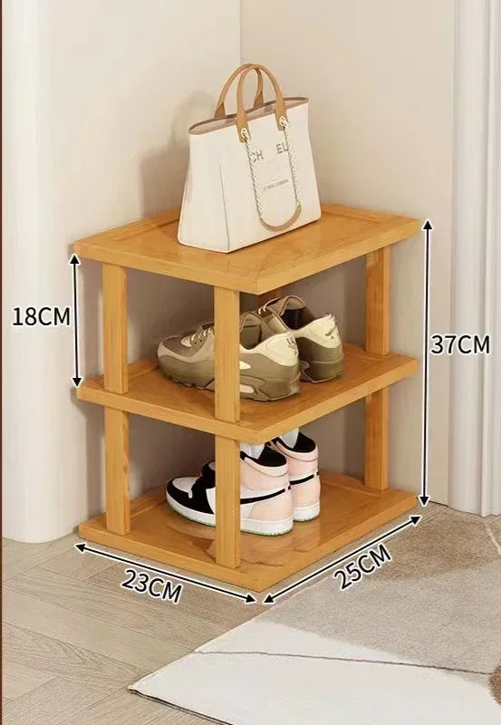 étagère chaussures bois naturel moderne étages rangement porte maison