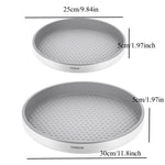 plateau tournant gris blanc perforé moderne adhésif réutilisable pp multifonction 25cm 30cm cuisine épices