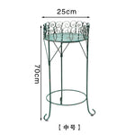 présentoirs plantes métal ajouré spirales vert turquoise décoration jardin vintage romantique