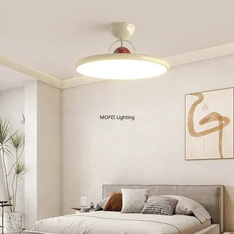 lampe moderne ronde acrylique vert blanc rouge 50h24cm led