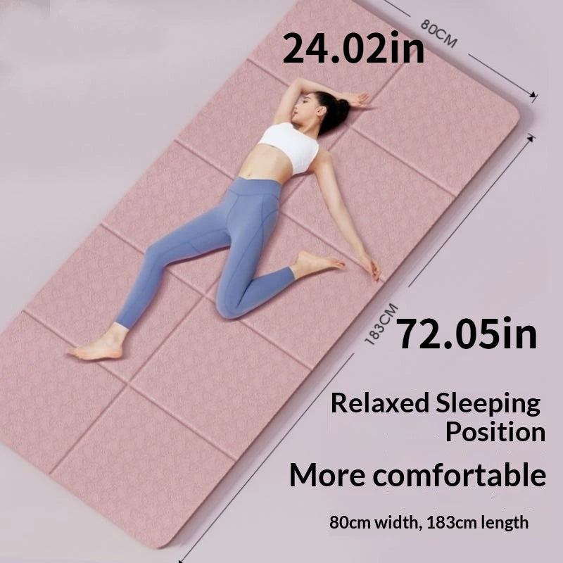 tapis yoga pliable rose corail motif géométrique moderne 80cm 183cm tpe FITNESS yoga maison