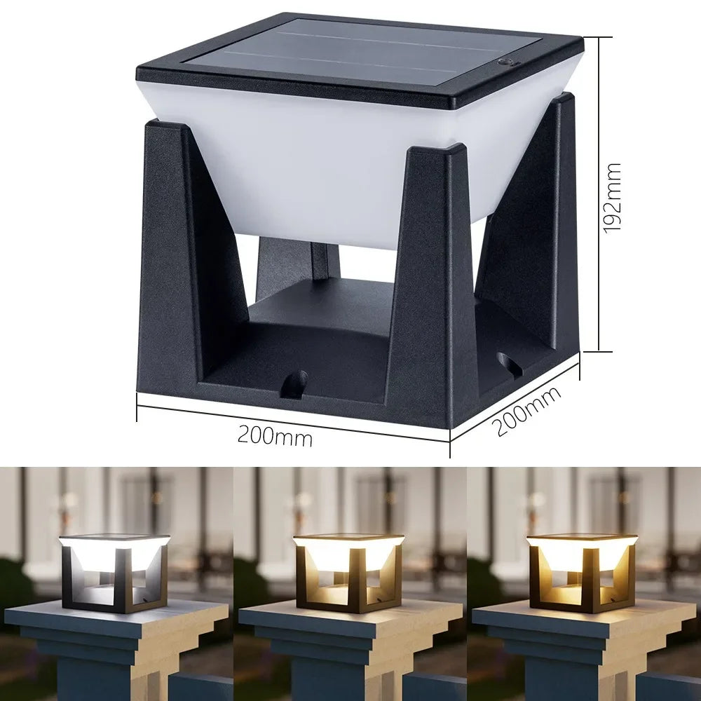 lampe solaire moderne blanc noir ip65 led 5v abs autonomie vis fixationextérieur