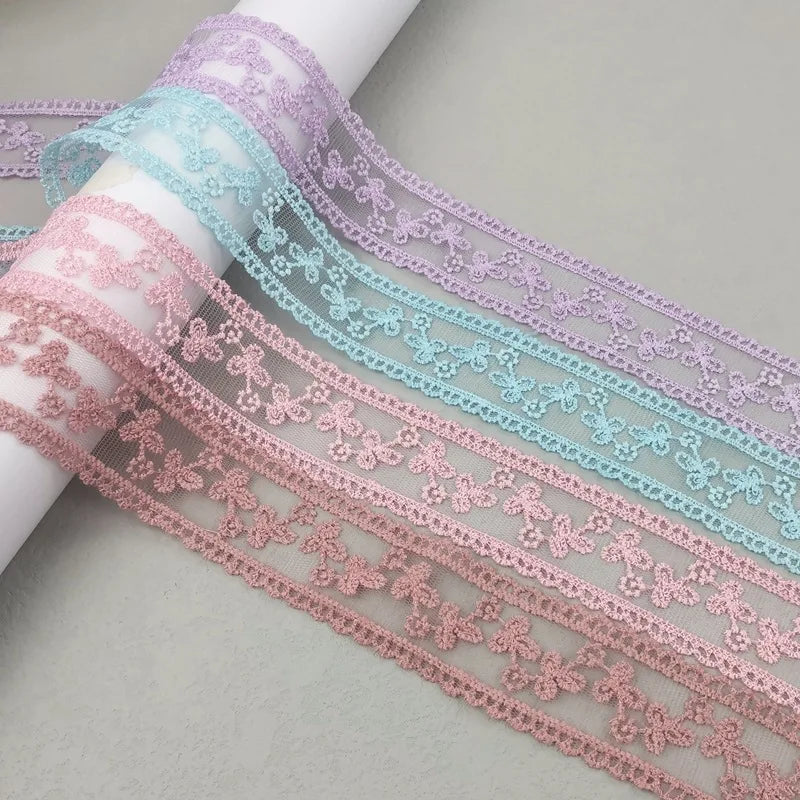 ruban dentelle fleurs simple noir blanc rose bleu violet classique clips cheveux polyester translucideDecorationFestive