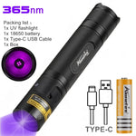 lampe torche uv 10w rechargeable lumière noire 365 405nm détecteur animaux billets minéraux led