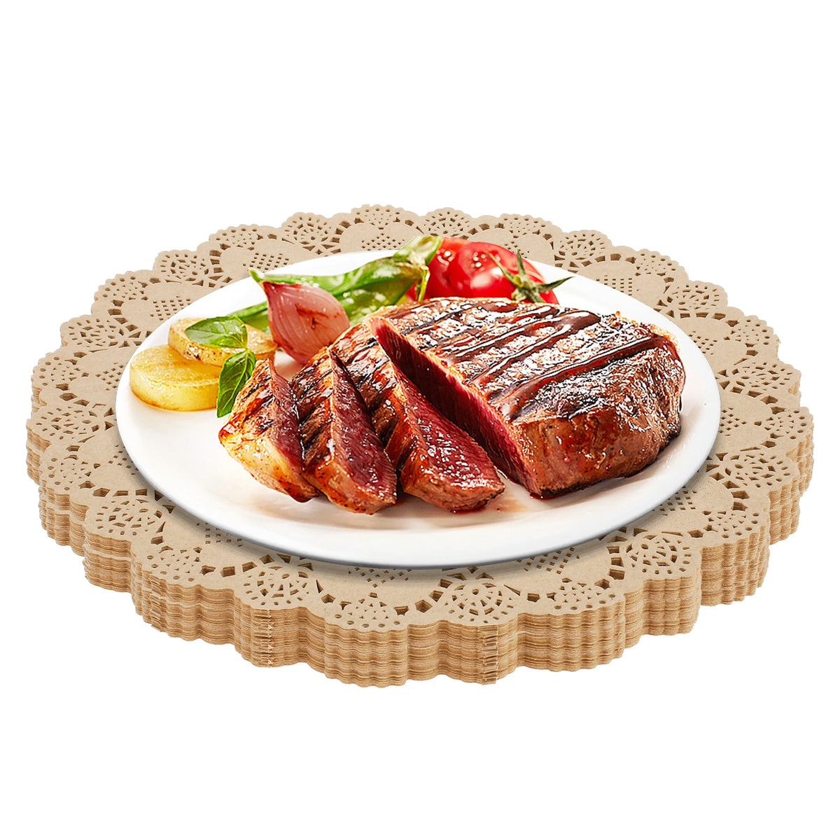 serviettes table dentelle blanc beige classiques respectueux environnement 34cm 100 pièces