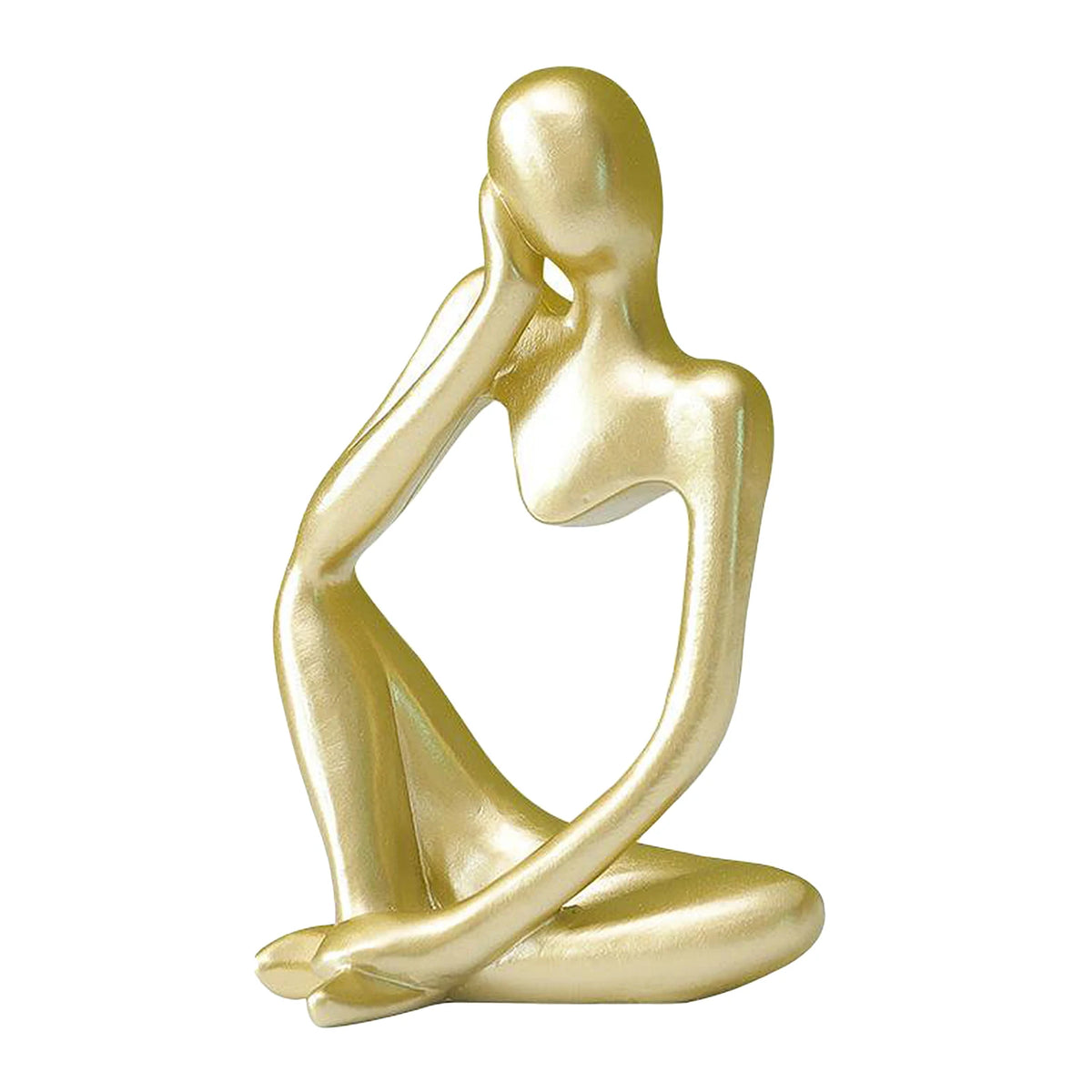 statuette moderne résine abstraction penseur gris doré décoration intérieure minimaliste maison ornement