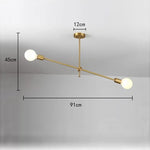 chandelier moderne or noir led suspension salon cuisine industrielle minimaliste