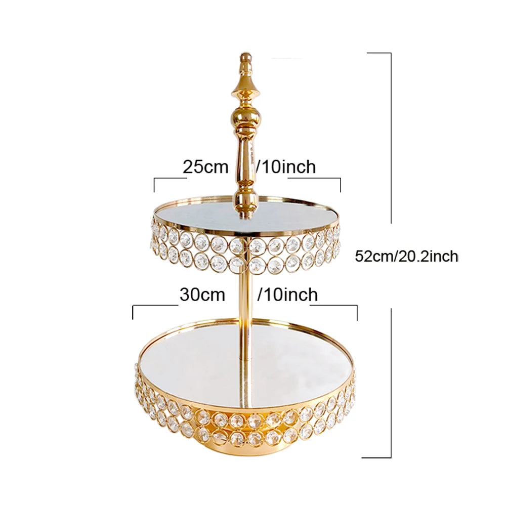 présentoir cupcakes or strass élégant support métal miroir classique desserts table basse service thé