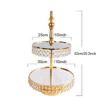 présentoir cupcakes or strass élégant support métal miroir classique desserts table basse service thé