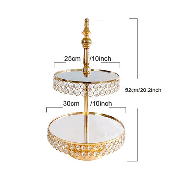 présentoir cupcakes or strass élégant support métal miroir classique desserts table basse service thé
