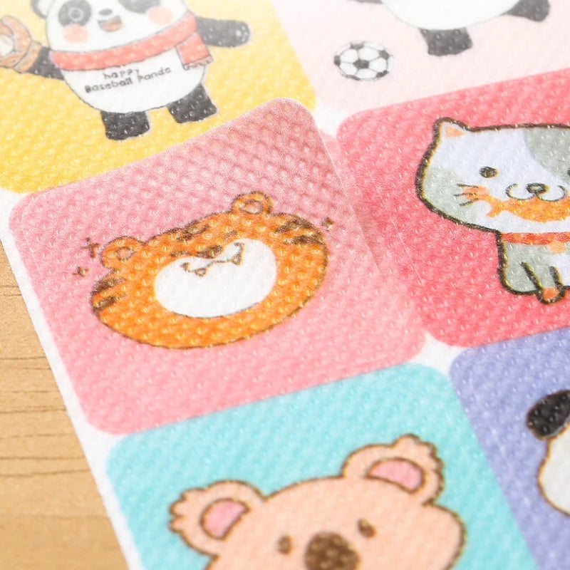 stickers kawaii animaux fleurs adhésifs décoratifs enfants couleurs variées texturés opaques