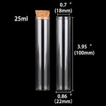 tubes essai verre bouchons liège 5ml 7ml 10ml 14ml 18ml 20ml 25ml 30ml