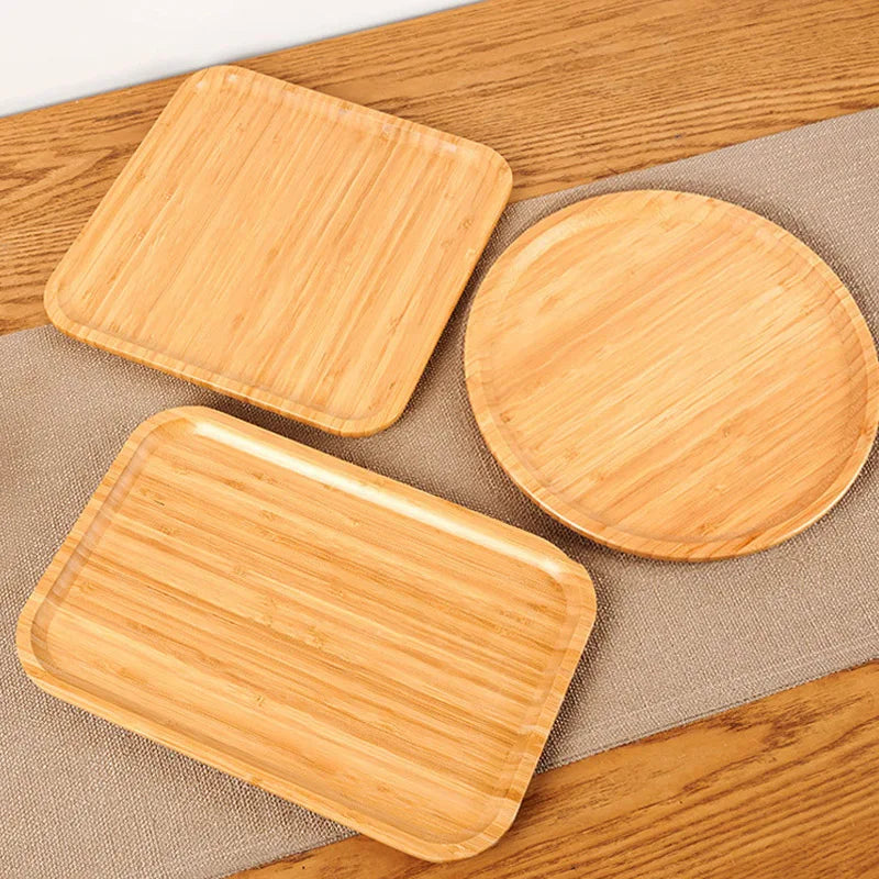 assiettes bois naturel rayures horizontales modernes ovales rectangulairesplates empilables individuelles