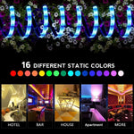 ruban led flexible multicolore moderne télécommande chargeur usb adaptateurs variés chambre festivité