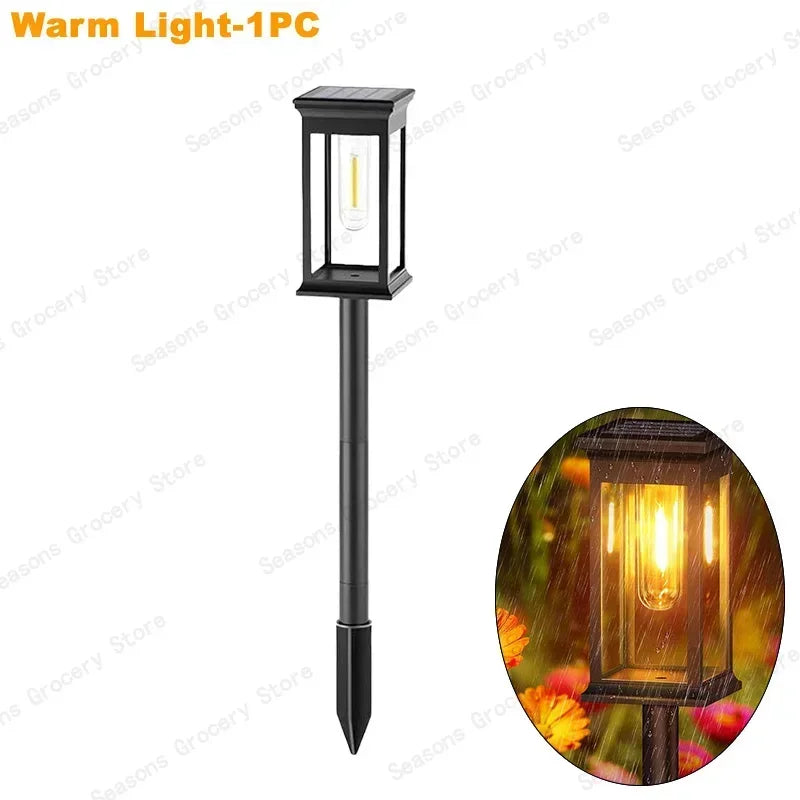 lampes solaires led étanches modernes noires transparentes jardin allée automatiquesurgence