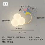 appliques murales decoratives lumiere led nuages animaux blanc moderne chambre enfants