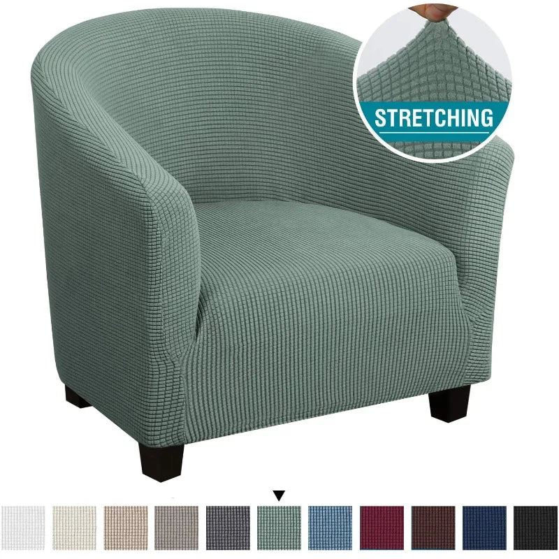 fauteuil moderne housse polyester jacquard gris élégants boutons protection salon automne hiver
