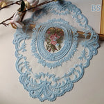 serviettes table blanc broderie florale dentelle classique vintage mariage festivité