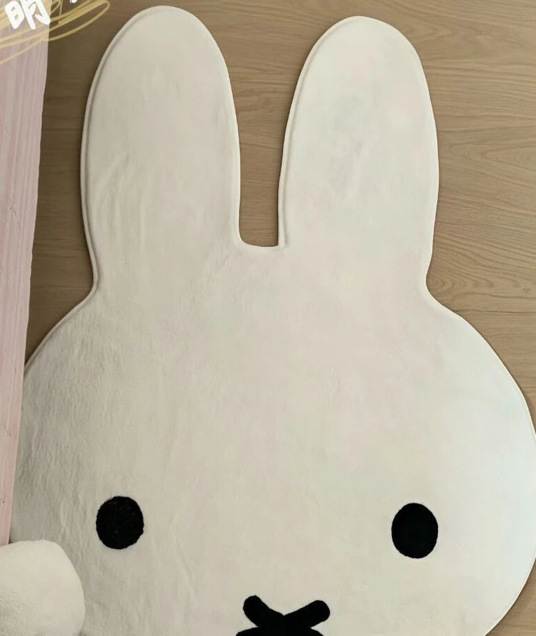 tapis blanc mignon visage lapin doux chambre coucher dessin animé animal fourni absorption 40x56cm