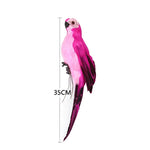 ornement jardin oiseau artificiel rouge bleu vert rose jaune blanc plumes yeux brillants clipsextérieur