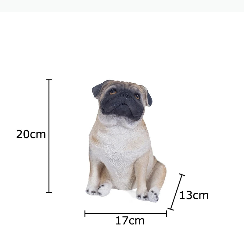 statue chien pug décoration moderne figurine animaux pot fleurs ampli buisson table