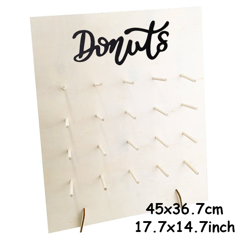 supports donuts bois gravure simple occasion fête anniversaire mariage minimaliste