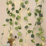 guirlande artificielle feuilles vertes lumiere led decoration maison champetre boheme festive prenuptialeintérieur