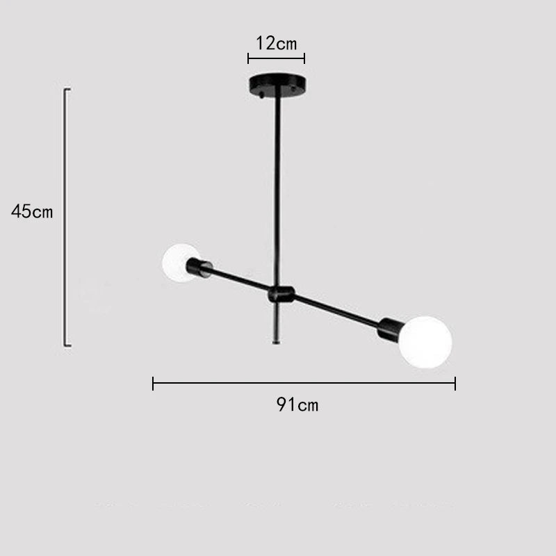 chandelier moderne or noir led suspension salon cuisine industrielle minimaliste