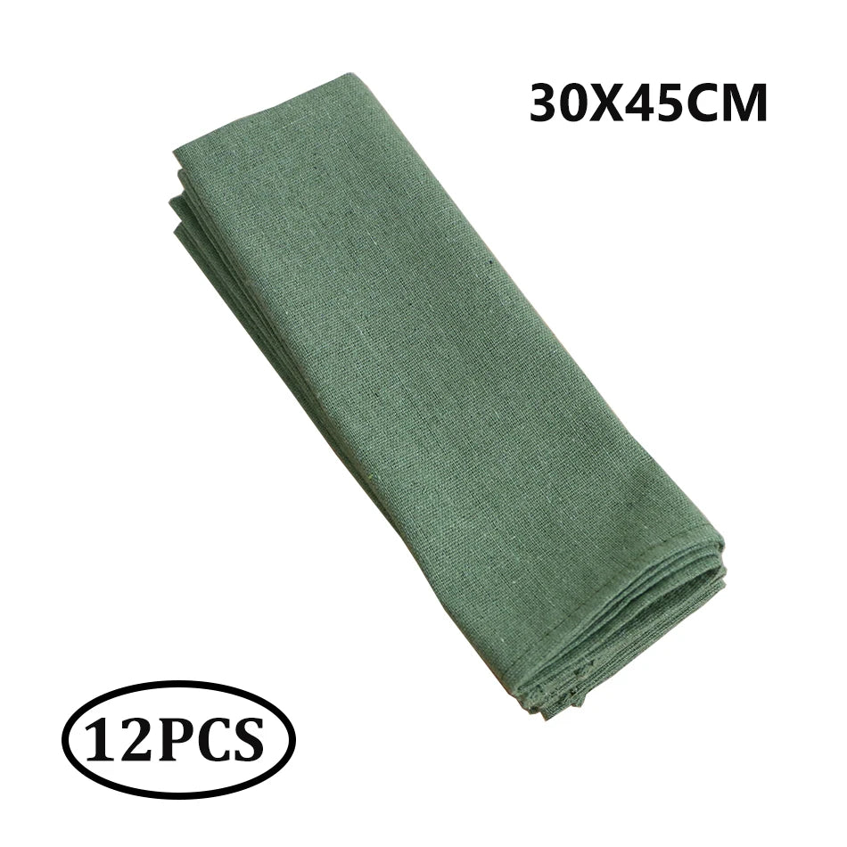 serviettes table polyester couleur rouge orange noir bleu gris vert classique opacité 30x45cm durable