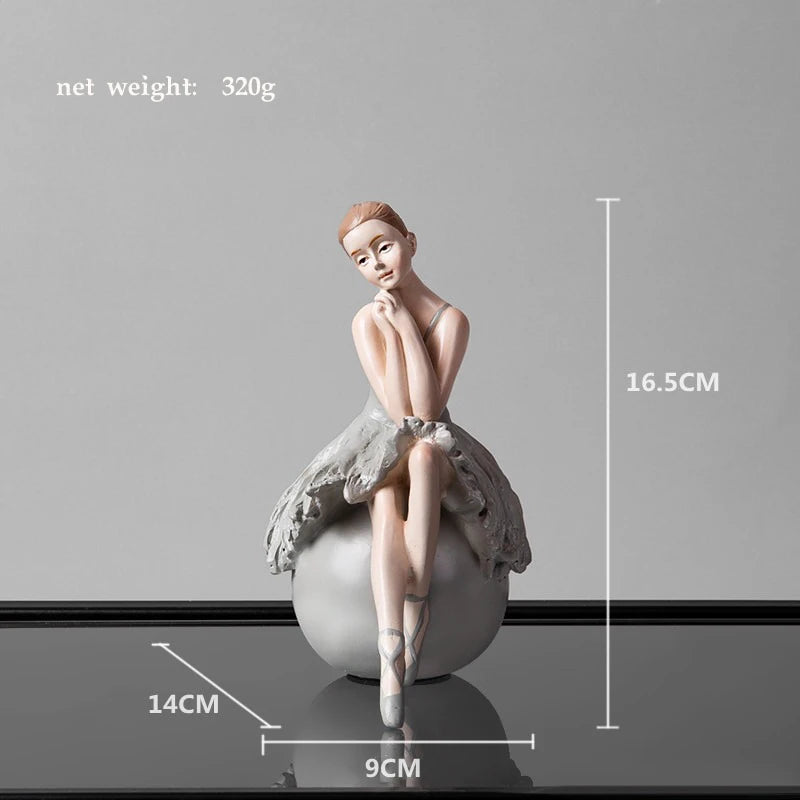 statues danseuses robes ballet blanc classiques décoration intérieure miniature ornement maison