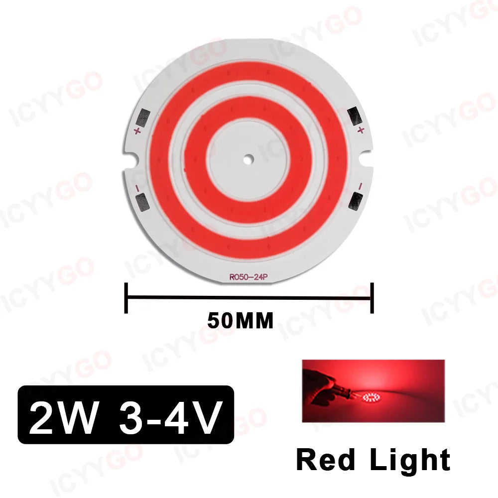plaque led 2w 50mm blanc rouge vert jaune rayures concentriques modernes 3000k 4200k 6500k